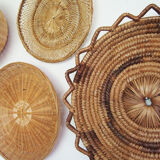 Wall composition of 8 baskets wicker