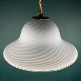 Vintage blue swirl murano pendant lamp Venice glass Italy 1980s