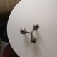 Scandinavian candle holder in real metal, Germany 1960, fabric nagel