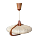 Scandinavian hanging lamp in teak and rope