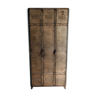 Industrial metal locker room patinated rounded corners