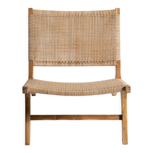 Fauteuil incliné en bois naturel