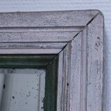 Beveled mirror patinated wood early 20th century