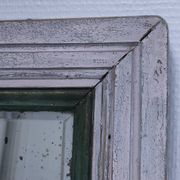Miroir biseauté bois patiné début xxème