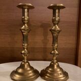 Pair of solid brass candlesticks