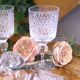 Vintage cut crystal wine or water glasses Set of 4 stemmed glasses