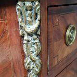 Transitional marquetry chest of drawers