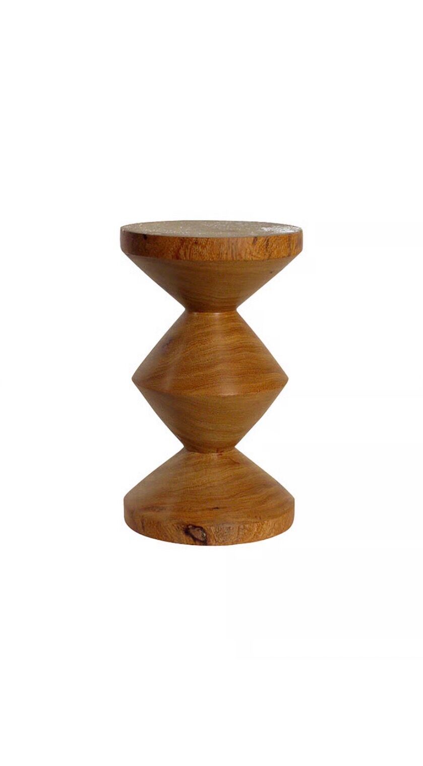 Totem stool carved from solid wood – Brutalist & Organic style
