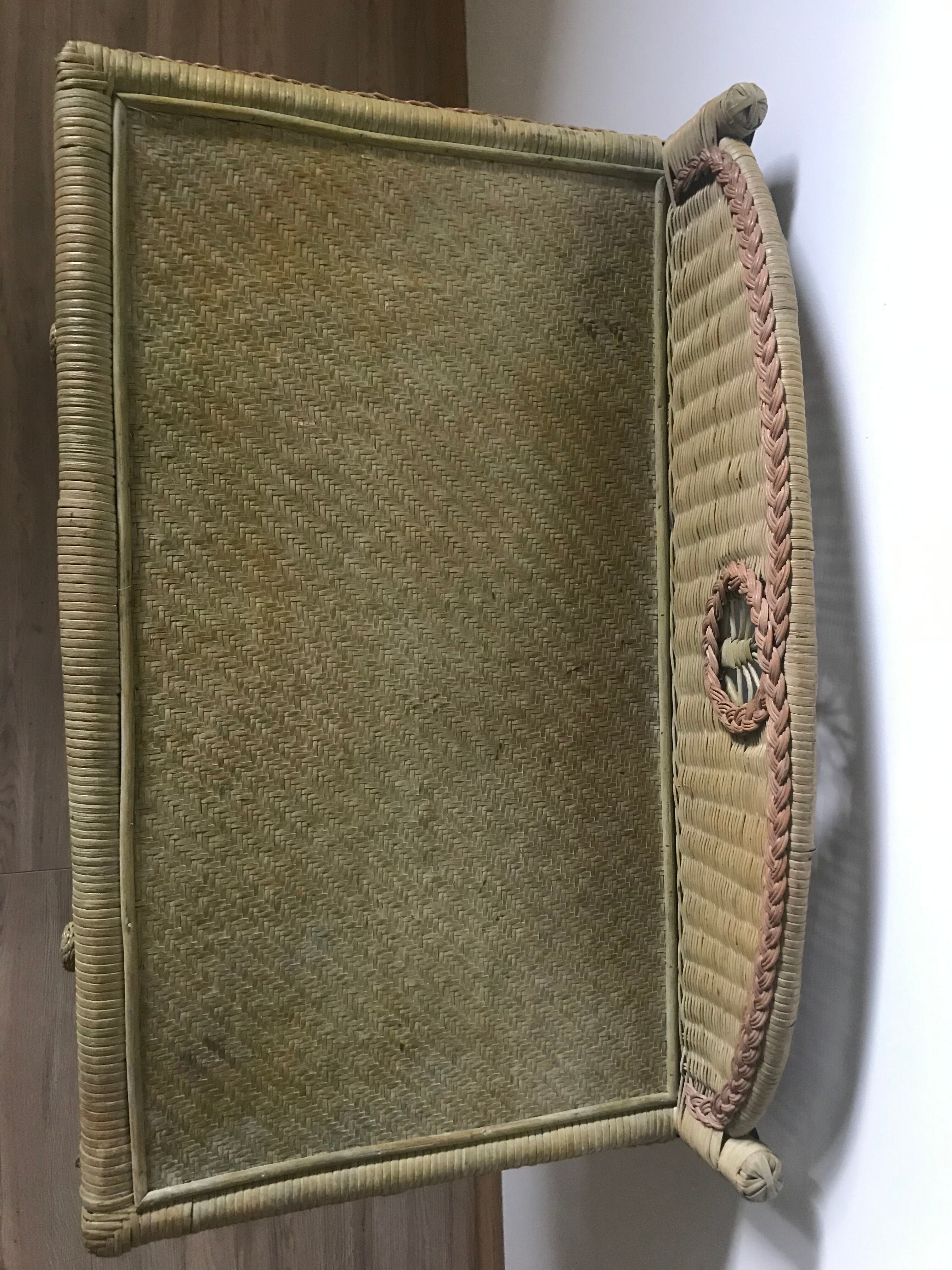 Desk, rattan and vintage wicker