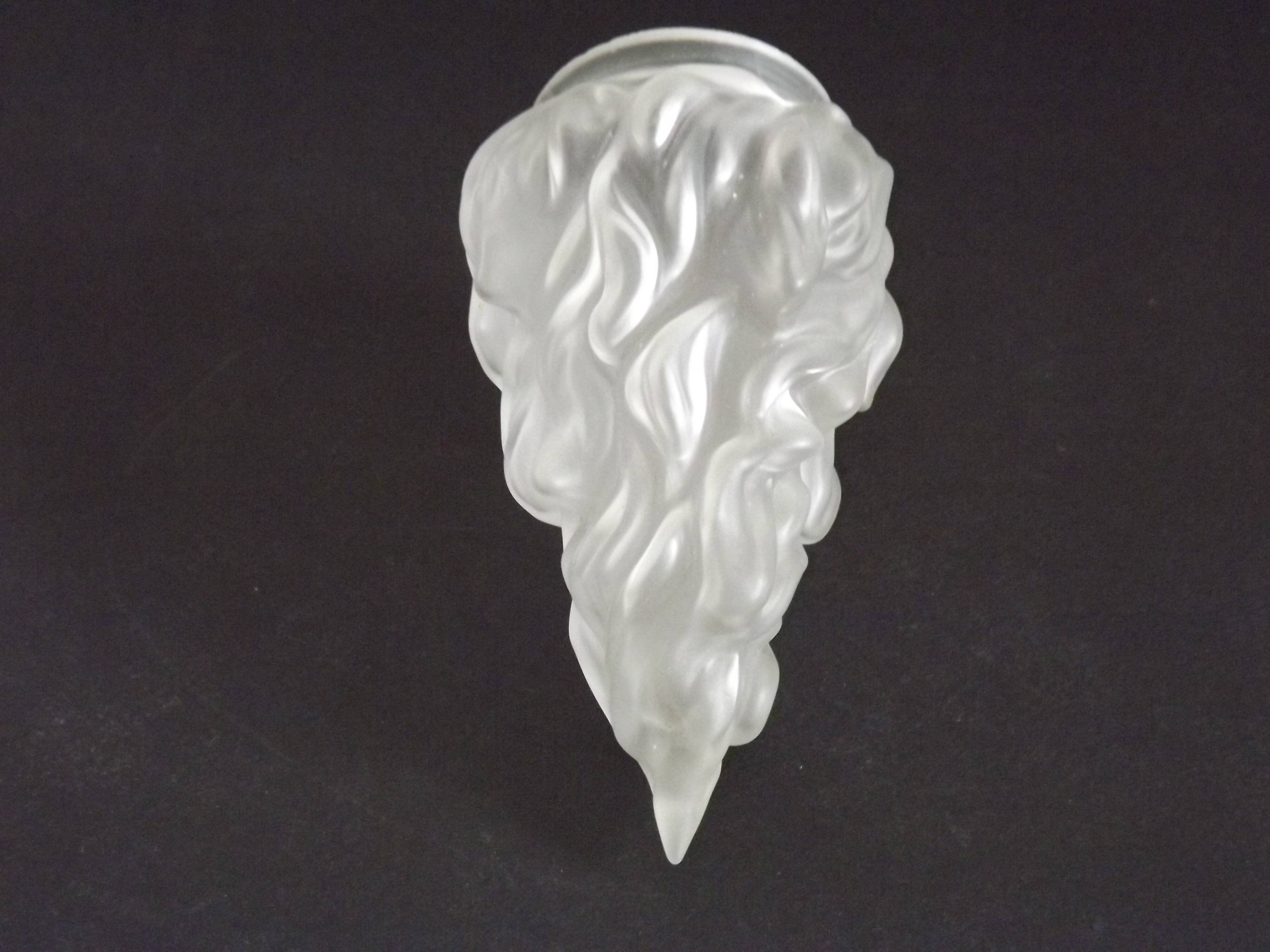 French Art Deco Opaque Glass Flame Shade • Vintage Lamp Shade Replacement