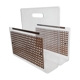 Plexiglas and cannage magazine holder