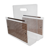 Plexiglas and cannage magazine holder