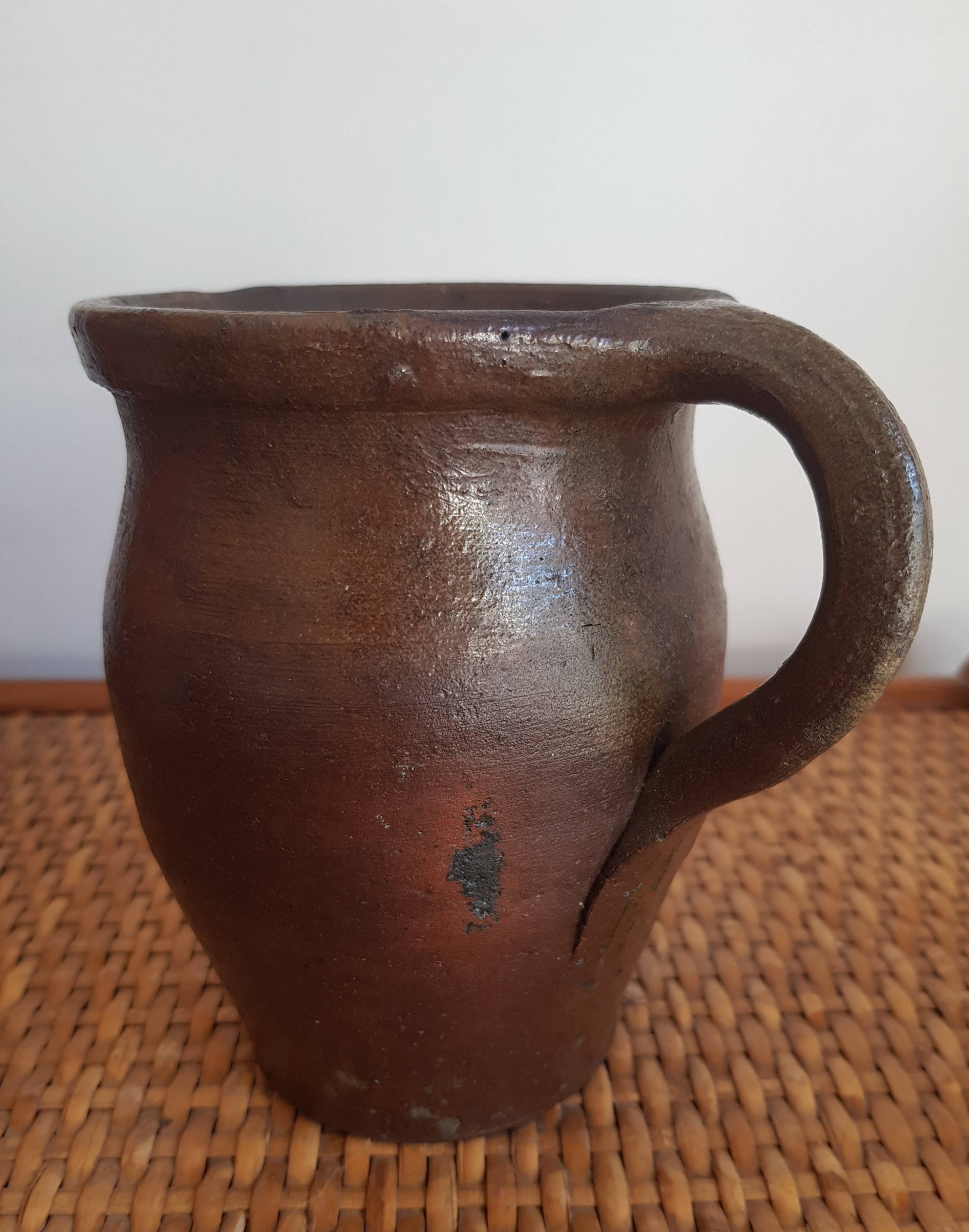 Pitcher jug in glazed sandstone France around 1900