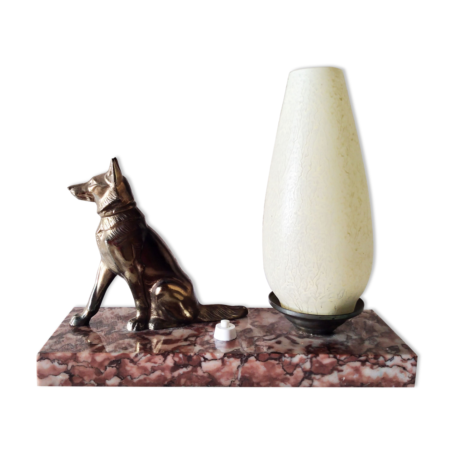 Art deco dog bedside lamp