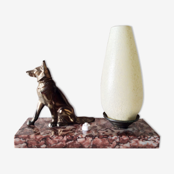 Art deco dog bedside lamp