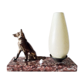 Art deco dog bedside lamp