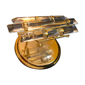 plafonnier en verre structure dorée Venini
