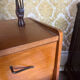 Commode pieds compas en chêne, France années 60