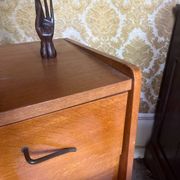 Commode pieds compas en chêne, France années 60