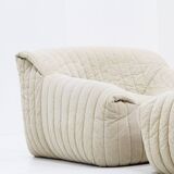 Beige Cinna Sandra Armchair & Footstool by Annie Hiéronimus for Ligne Roset