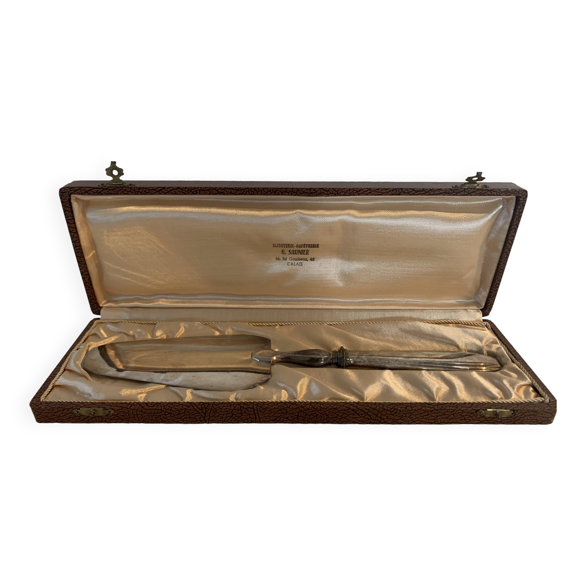 Art Deco style pie server in silver metal, 20th century