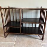 Brown rattan console shelf