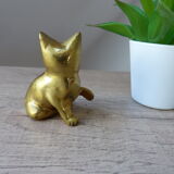 Vintage brass cat figure
