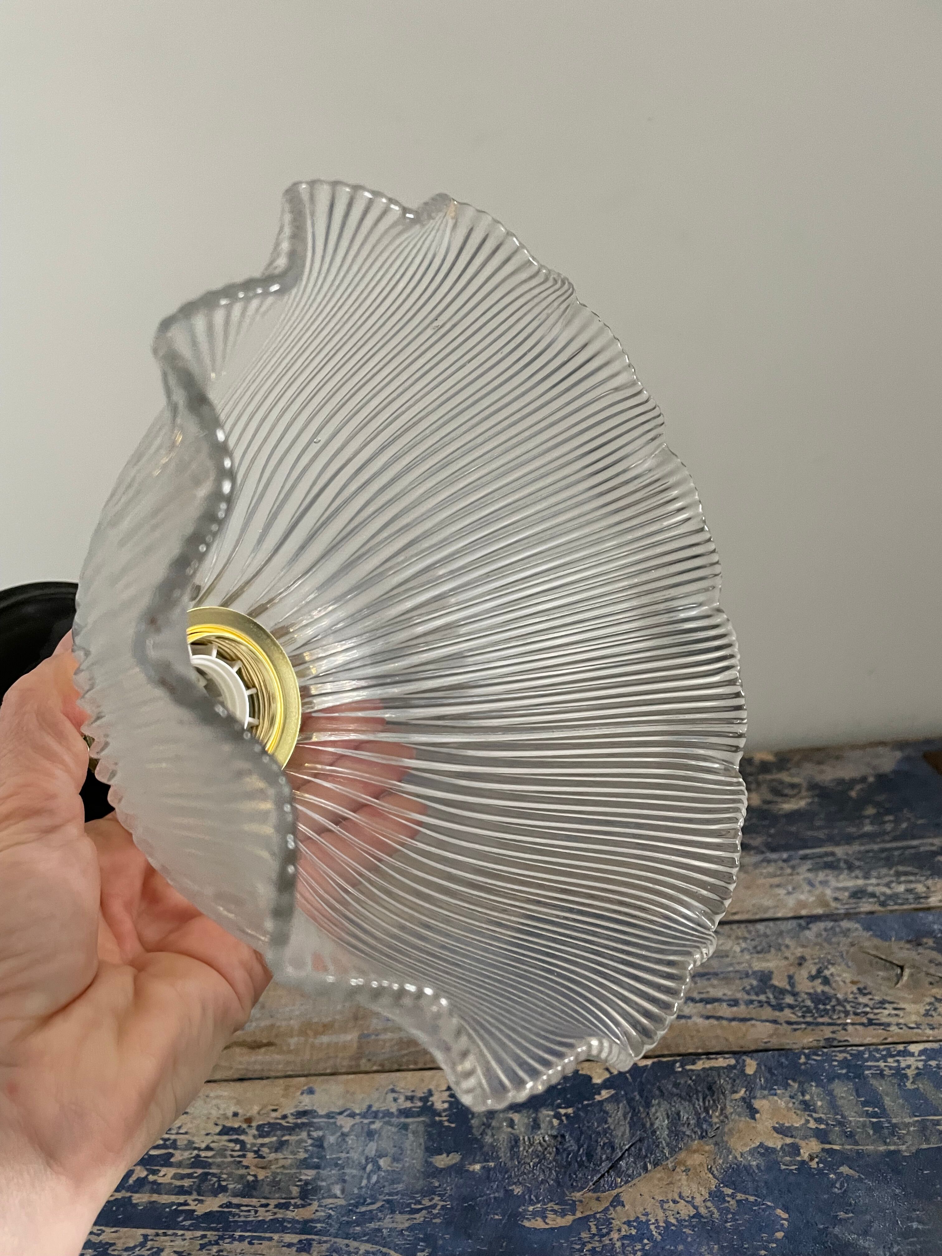 Vintage holophane glass ceiling lamp