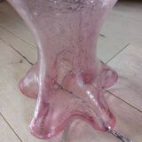 Pink bubble glass corolla vase