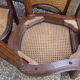 Set of 8 Louis XVI style convertible chairs, canned, racket backrest
