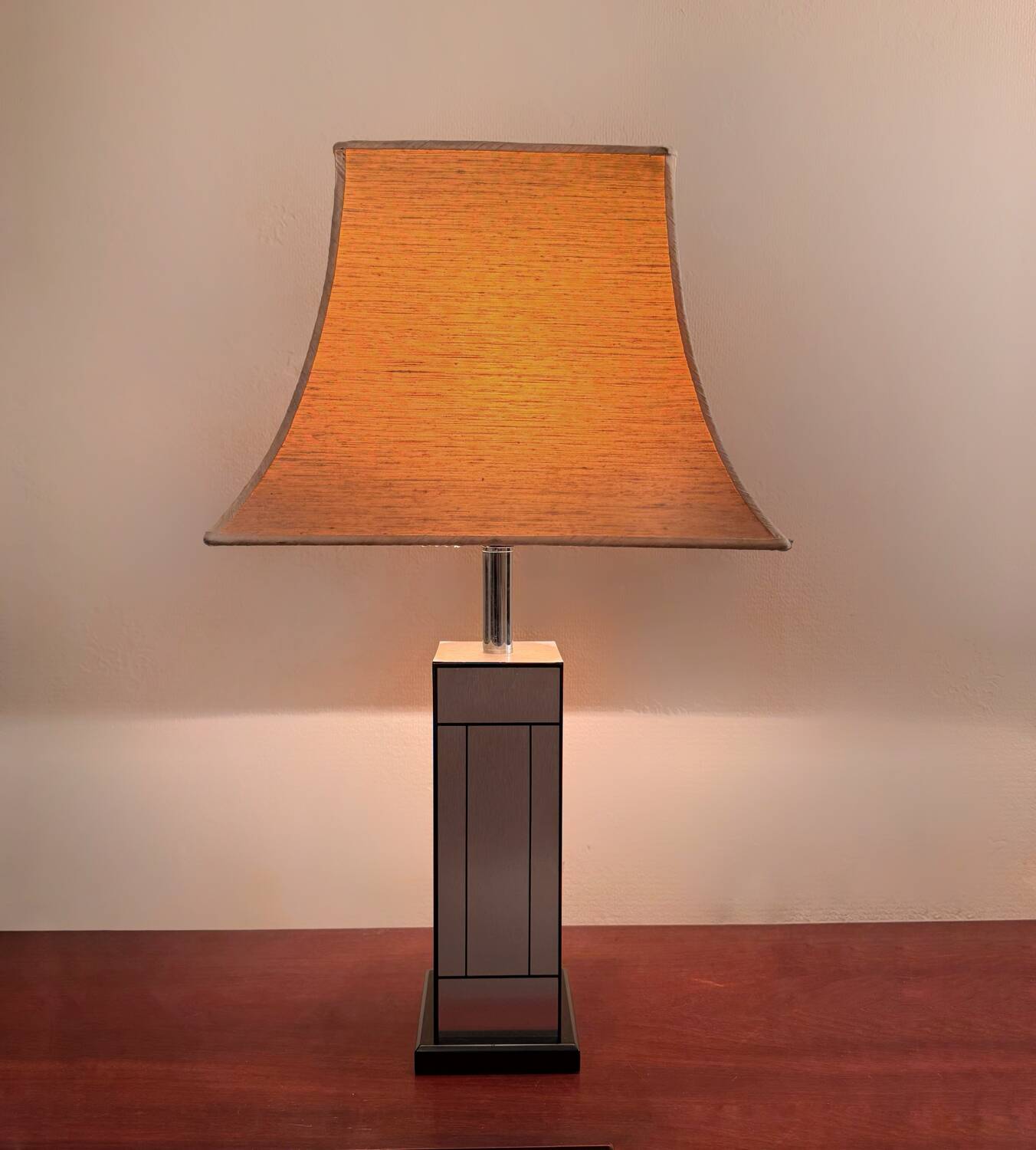 70s brushed aluminum lamp