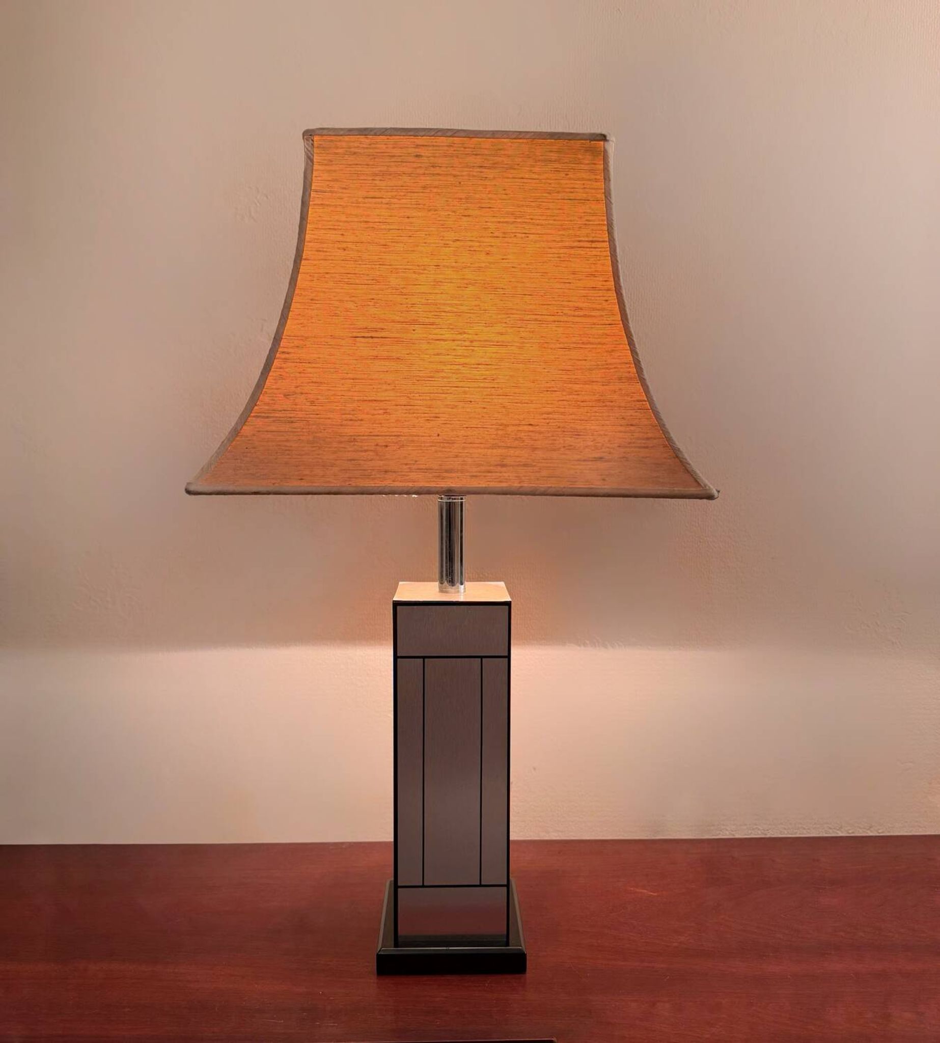 70s brushed aluminum lamp