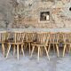 📣 Set of 50 vintage bistro chairs – Warm stained wood – Compact legs