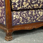 Victorian Fabric Sofa and Armchairs, Set of 3