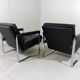 Hein Salomonson black leather lounge chairs 1968