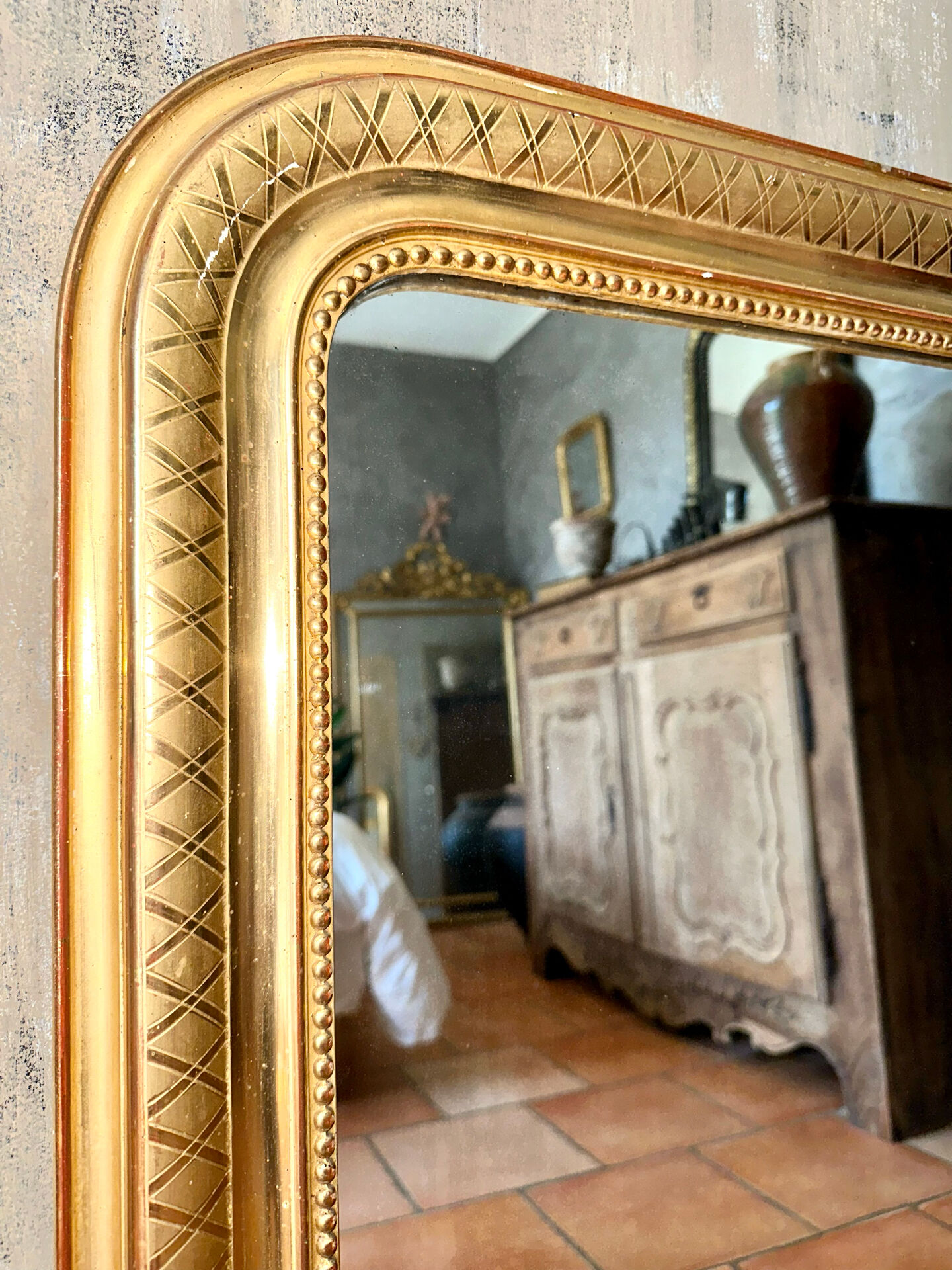 Louis-Philippe antique gilded mirror 19th century