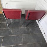 Pair of chrome footed armchairs from the 60s
