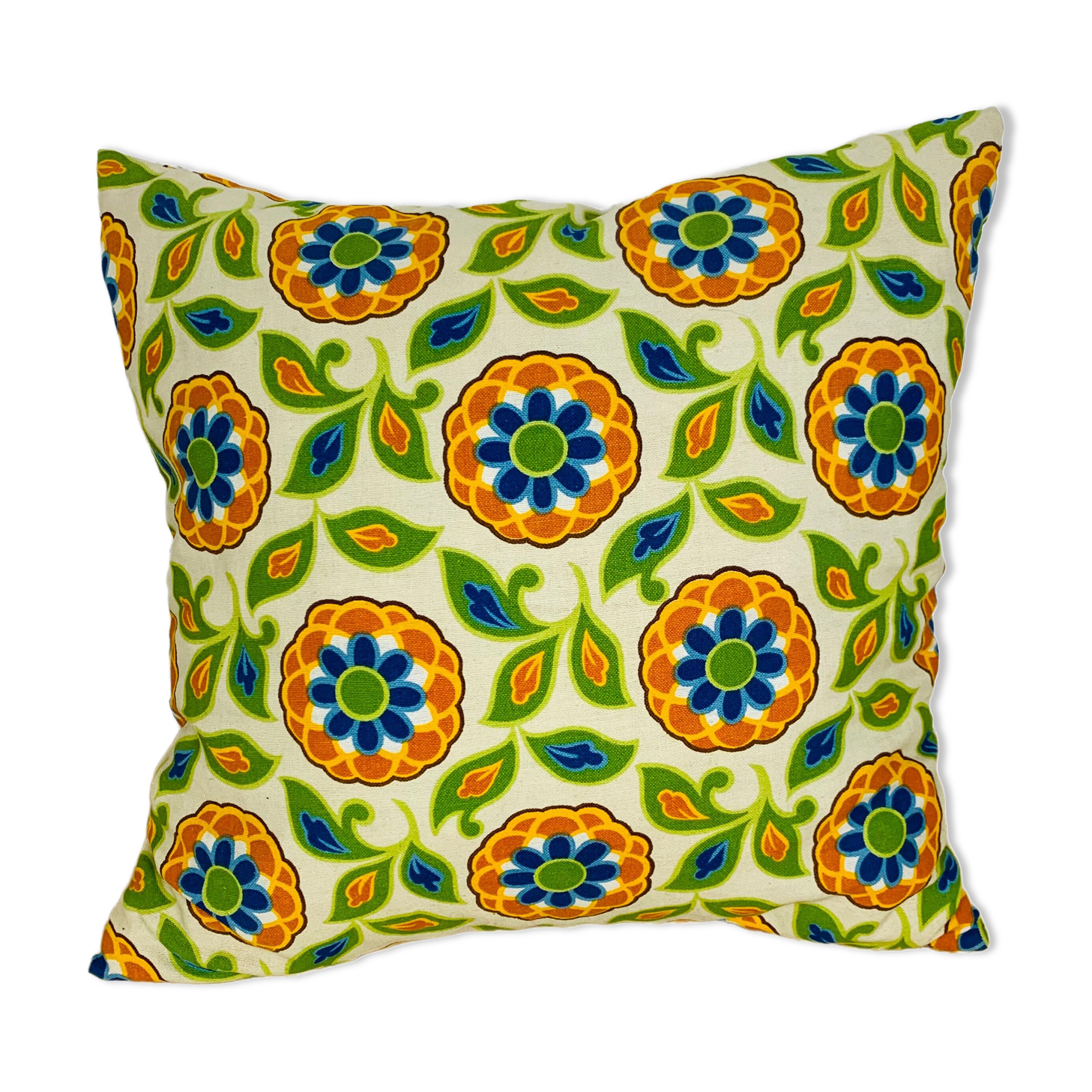 Vintage 70s flower cushion 35 x 35 cm