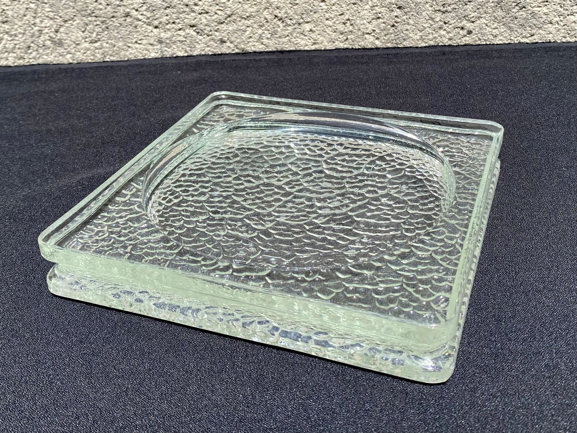 Glass brick lumax nevada empty pocket ashtray vintage 60s