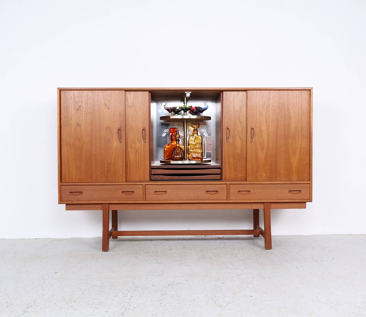 Vintage Danish Highboard with bar section, 1960s