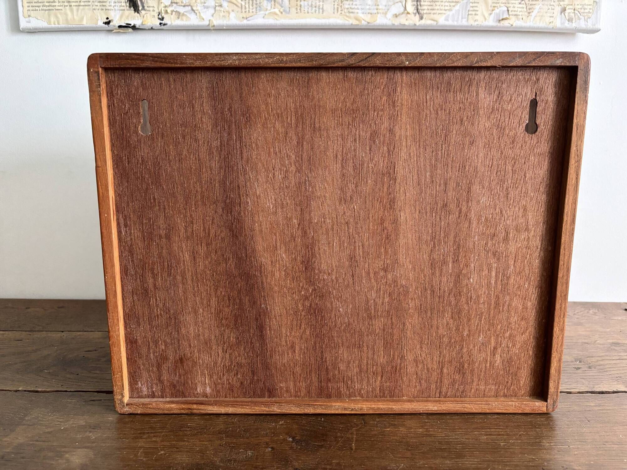 Vintage wall shelf in Scandinavian/Danish teak – 6 compartments – 1960s