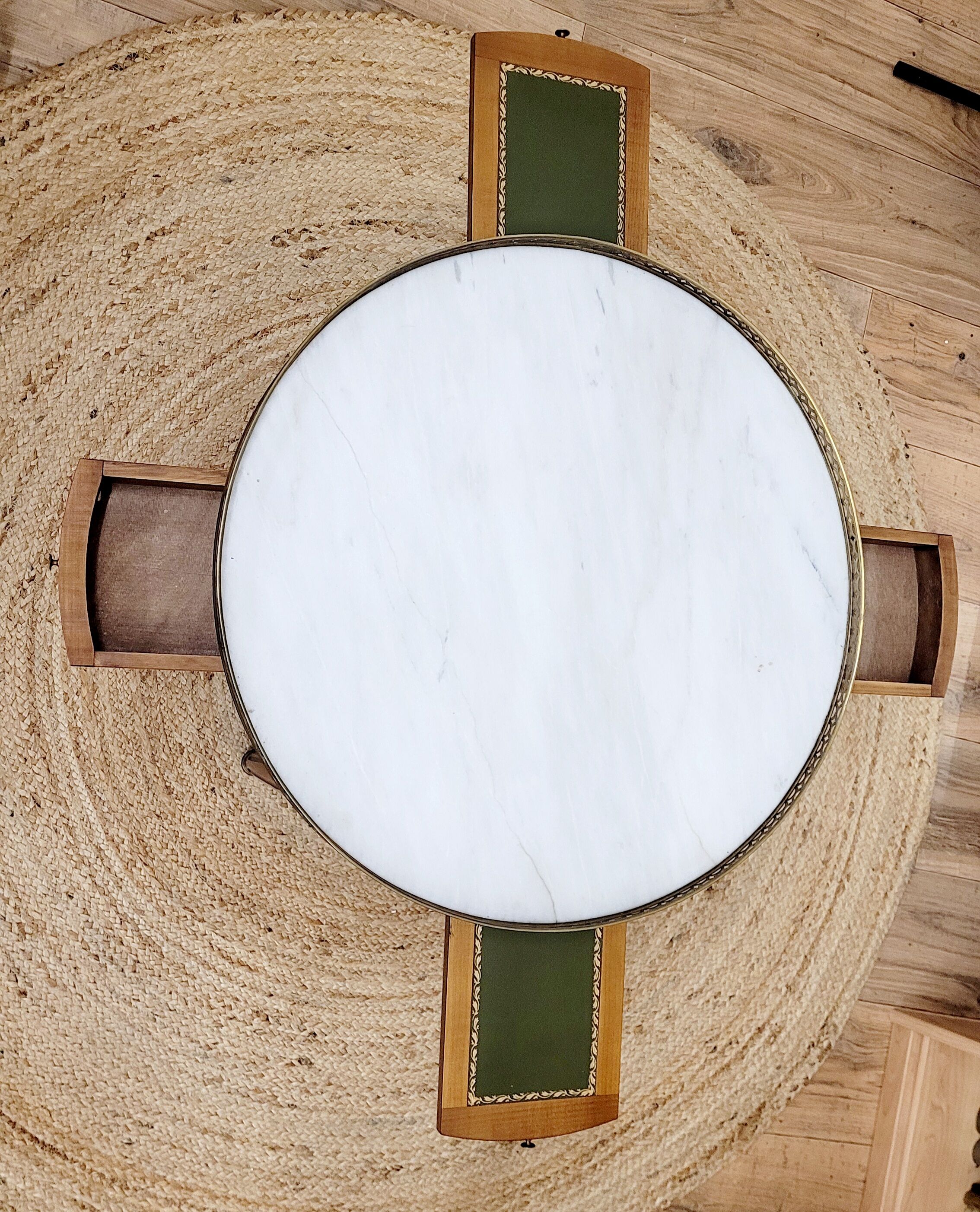 Wooden and marble coffee table