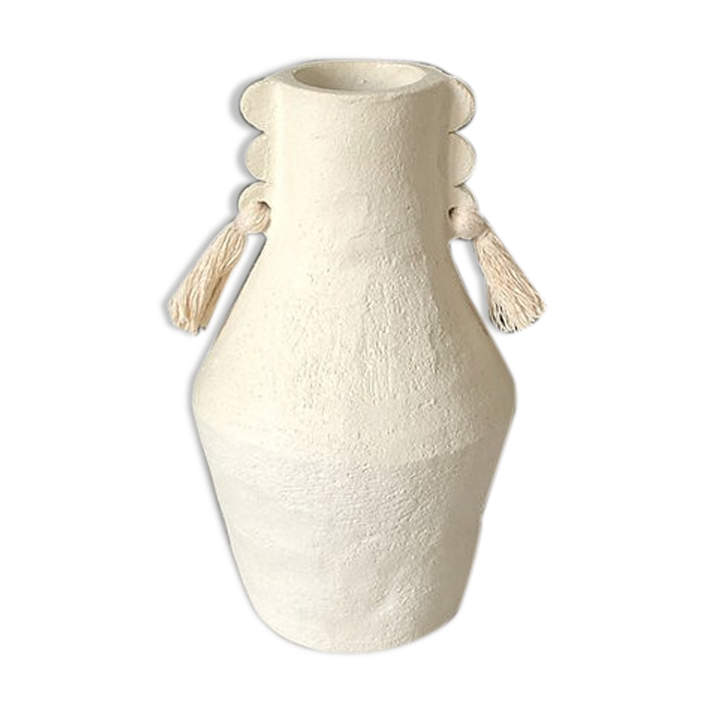 White pompom totem vase - Cassandre Bouilly