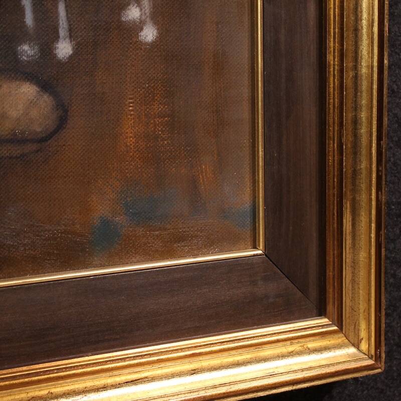 Italian painting, Family of Acrobats, dated 1981