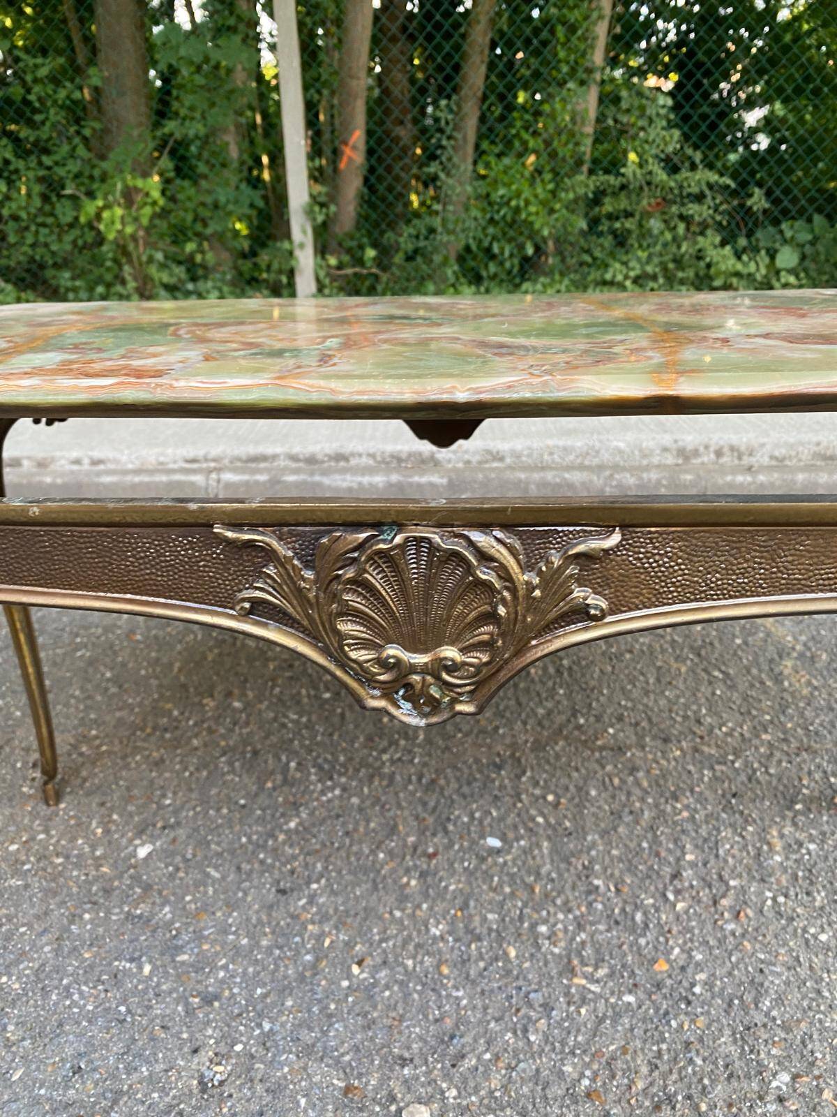Louis XV gilt bronze and onyx coffee table