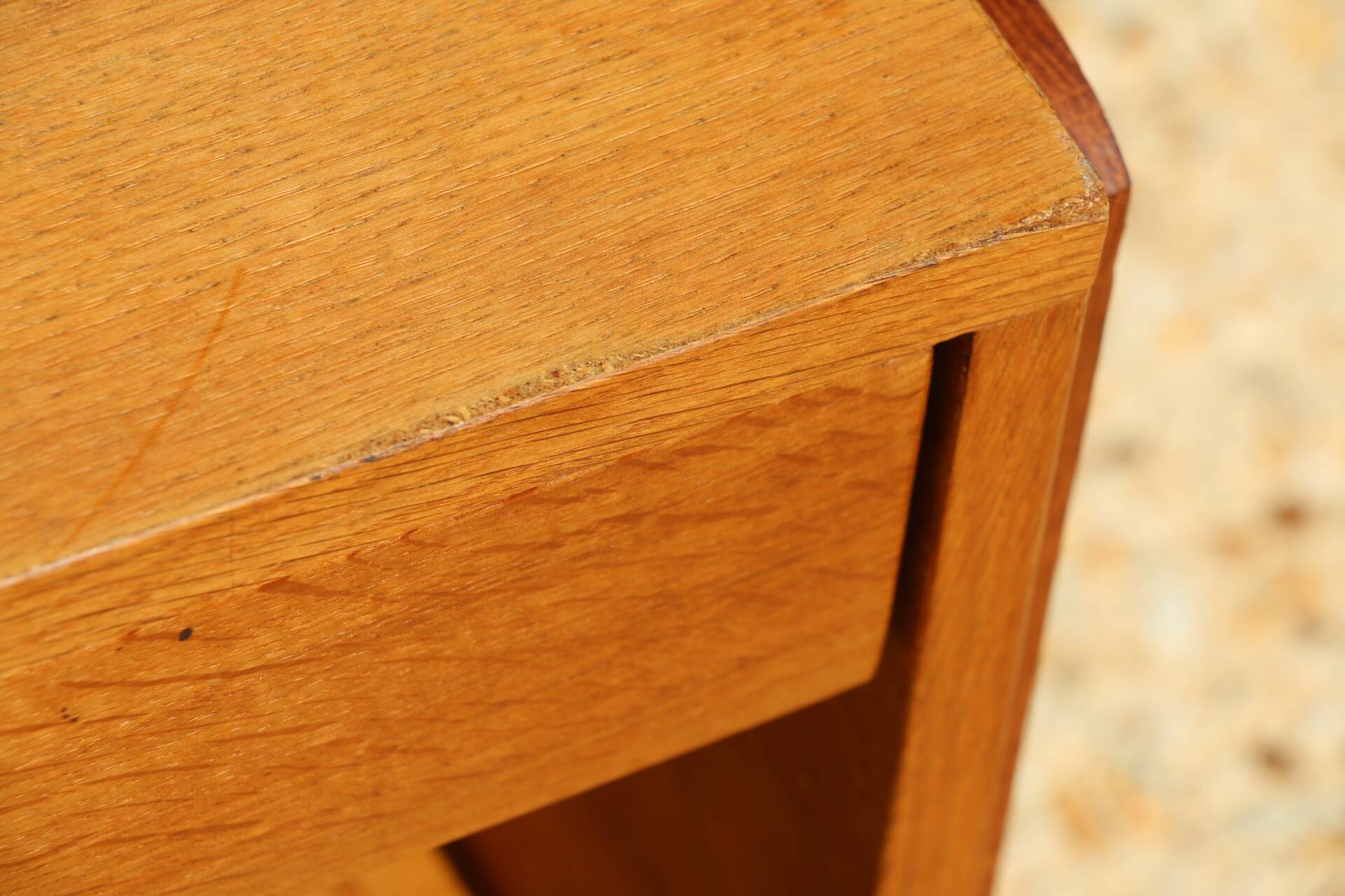 Light oak cubic bedside table 1960
