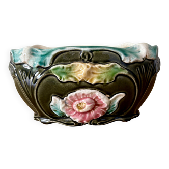 Jardinière vintage en barbotine