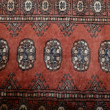 Vintage wool and fringe rug with Turkman design Tekke 103x65cm