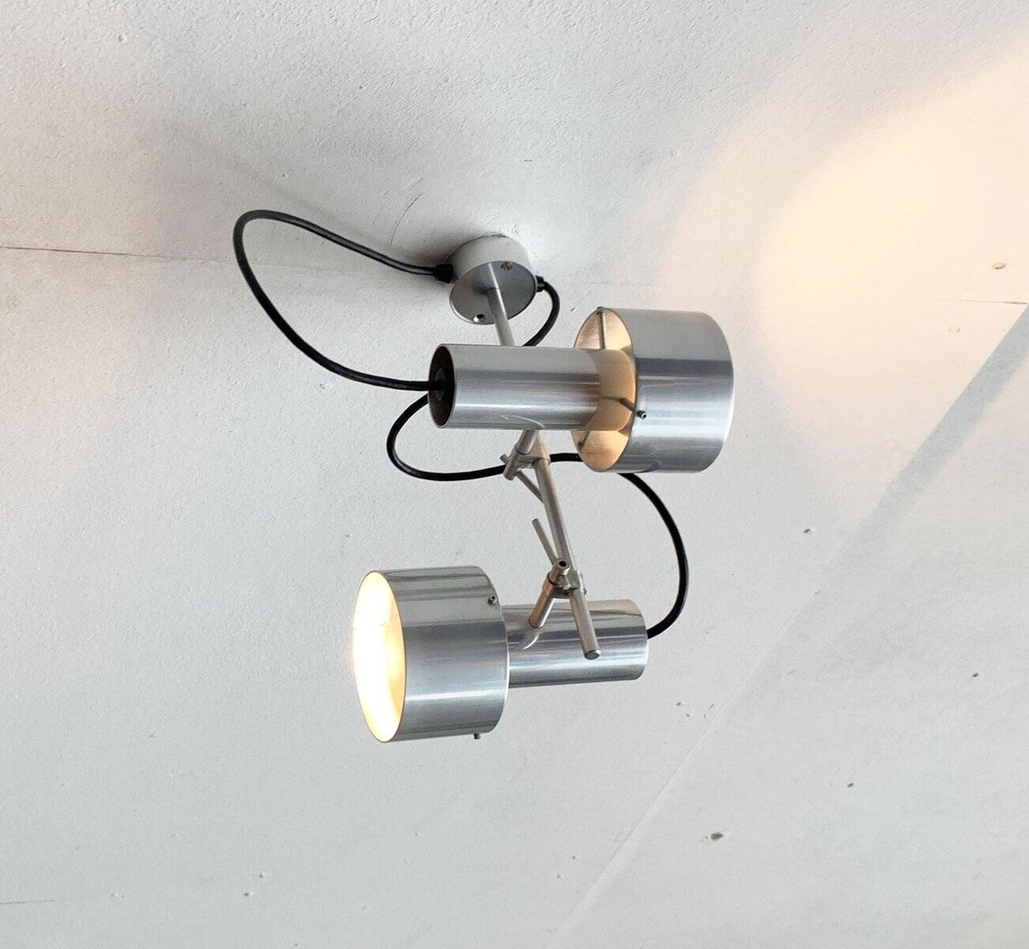 Mid-century minimalist double chandeliers FA2 by Peter Nelson for Architectural Lighting Company, England, 1960s, set of 2.