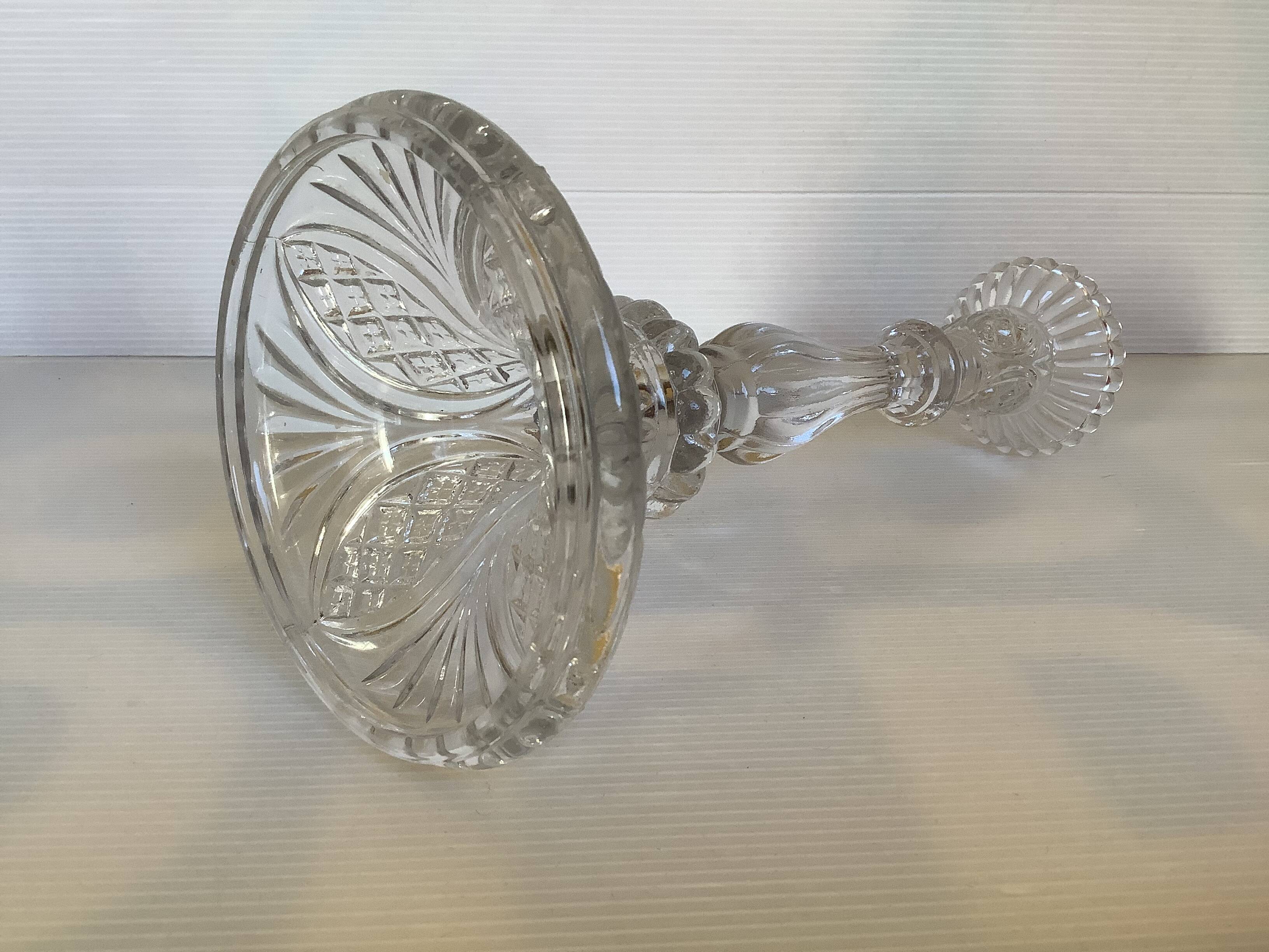 Old large candlestick Val Saint Lambert